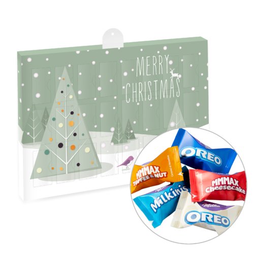 Calendrier de l'Avent en carton vert � remplir soi-m�me.