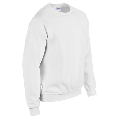 Sweat-shirt blanc en mlange coton-polyester pour hommes.