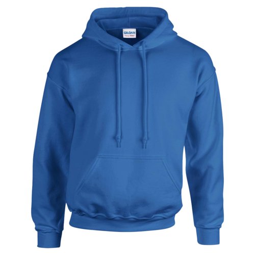 Sweat  capuche bleu roi en mlange de coton avec capuche et poche kangourou.