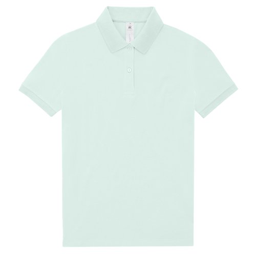 Polo en coton vert menthe avec courte patte boutonne.