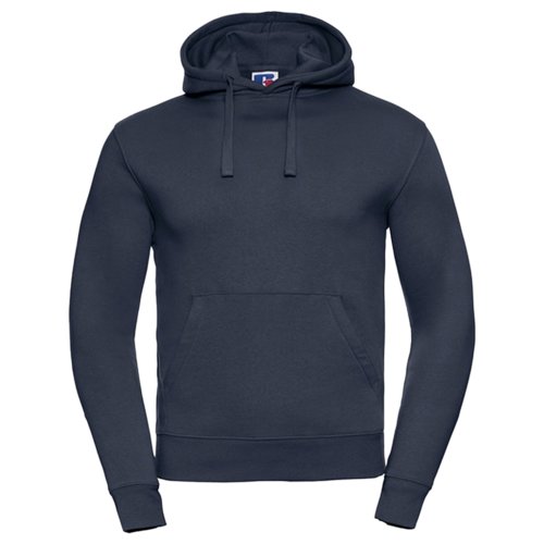 Sweat  capuche bleu marine en coton-polyester avec capuche et poche kangourou.