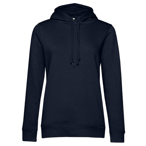 Sweat  capuche bleu marine en coton bio et polyester recycl.