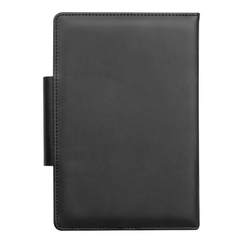 Carnet anthracite avec passant pour stylo.