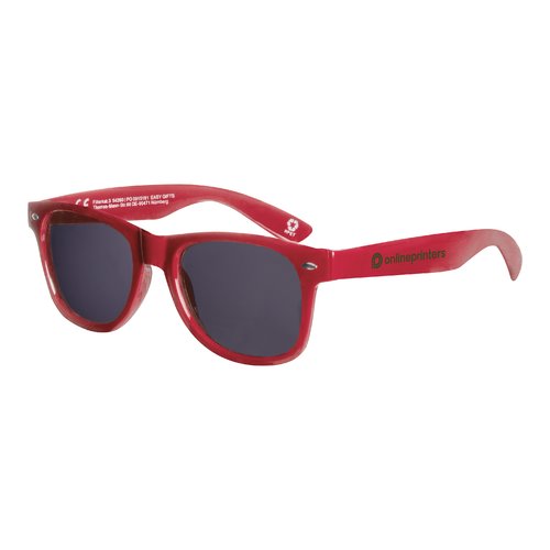 Lunettes de soleil rouges en RPET avec verres foncs.