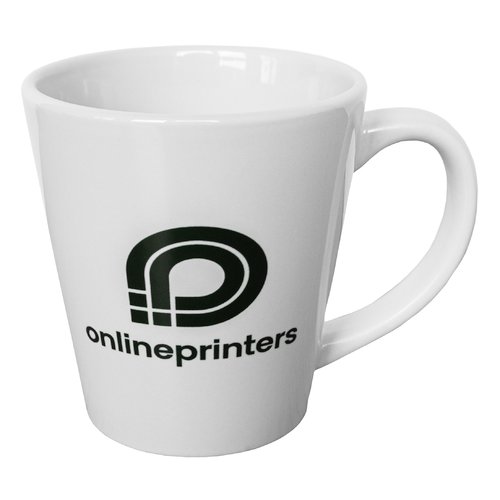 Tasse blanche en cramique avec anse.