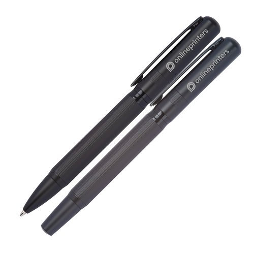 Ensemble d'criture noir avec stylo  bille et tui.