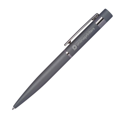 Ensemble d'criture en mtal anthracite comprenant un stylo  bille et un tui.