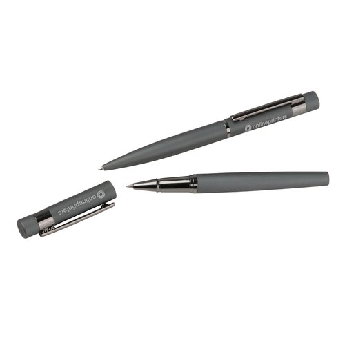 Ensemble d'criture anthracite avec stylo  bille et roller.
