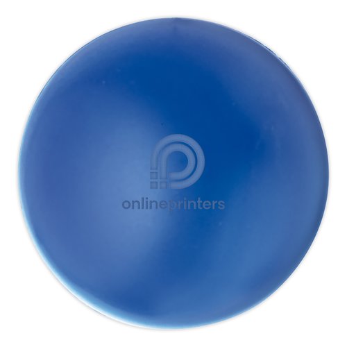 Balle anti-stress bleue en PU, ronde et indformable.