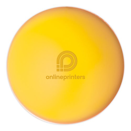 Balle anti-stress jaune en mousse.