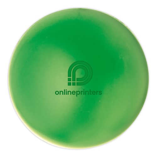 Balle anti-stress verte en matriau souple.