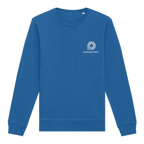 Sweat-shirt bleu roi en m�lange de coton avec manches longues.