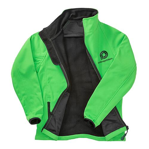 Veste softshell verte pour femmes avec fermeture �clair int�grale.