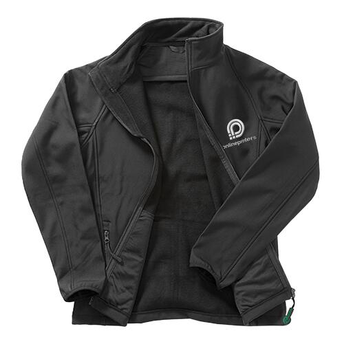 Veste softshell noire en polyester pour femmes avec fermeture �clair int�grale.