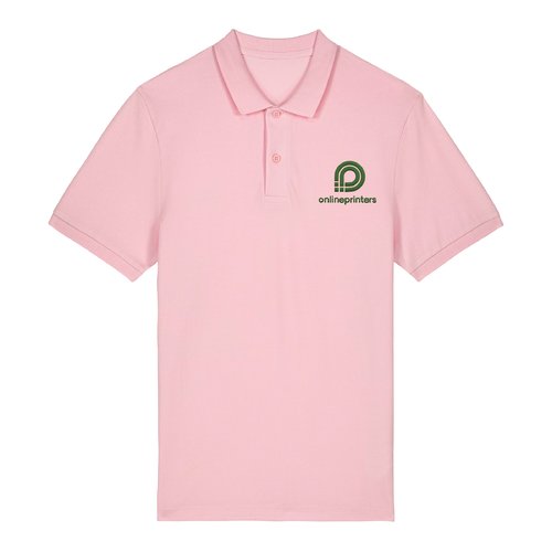 Polo rose en coton biologique pour homme.