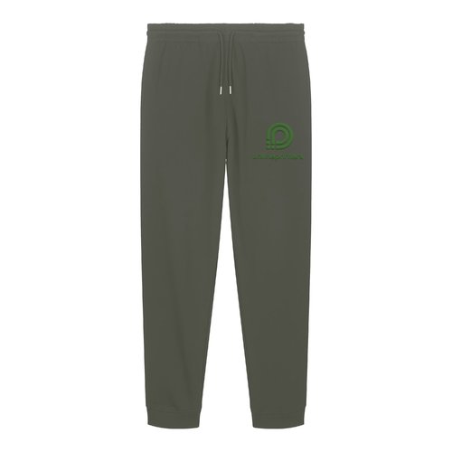 Pantalon de jogging kaki en coton avec taille �lastique et cordon de serrage.