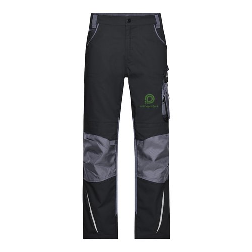 Pantalon de travail � motifs avec poches et genoux renforc�s.