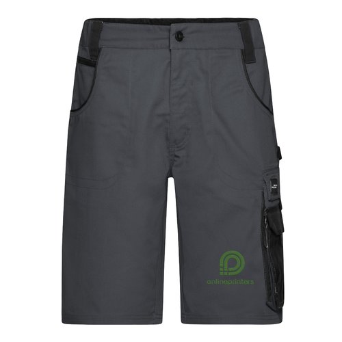 Short de travail gris fonc�/noir en m�lange polyester-coton avec poches.