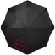 Parapluie automatique noir avec poigne en bois.