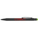 Stylo à bille en métal noir avec fonction tactile et clip.