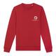 Sweat-shirt rouge unisexe en coton m�lang� avec encolure ras du cou.