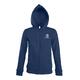 Veste de surv�tement bleu marine en m�lange de coton pour femme avec capuche et fermeture �clair int�grale.