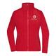 Veste polaire rouge en polyester pour femmes avec fermeture �clair int�grale.
