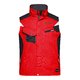 Gilet de travail rouge en mlange de polyester et coton avec plusieurs poches.