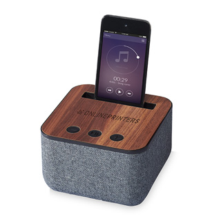 Enceinte Bluetooth en tissu et bois Shae