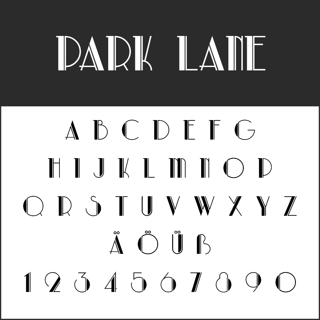 Vintage Fonts - années 20 - Park Lane
