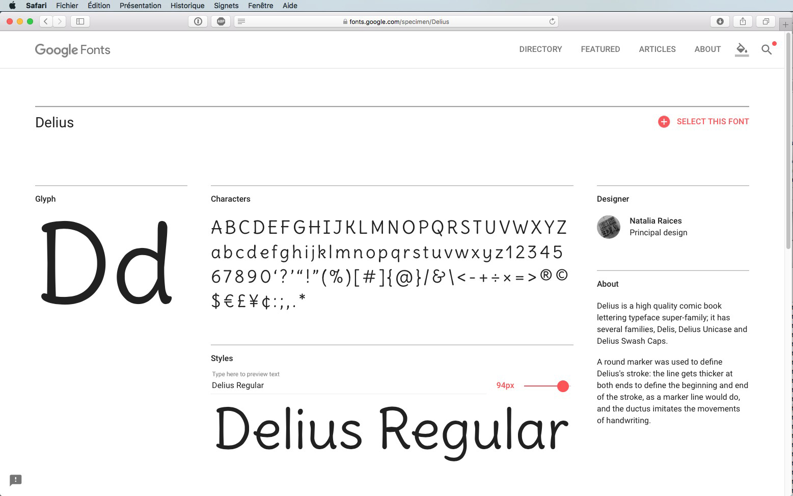 Script-Font Delius Regular